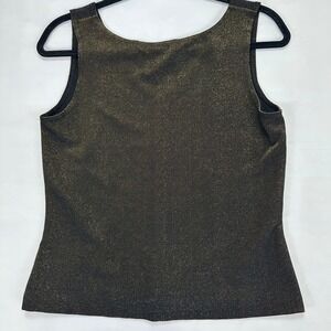 Wrapper Gold Metallic Glitter Tank Top Large Made in‎ USA Y2K Party Blouse